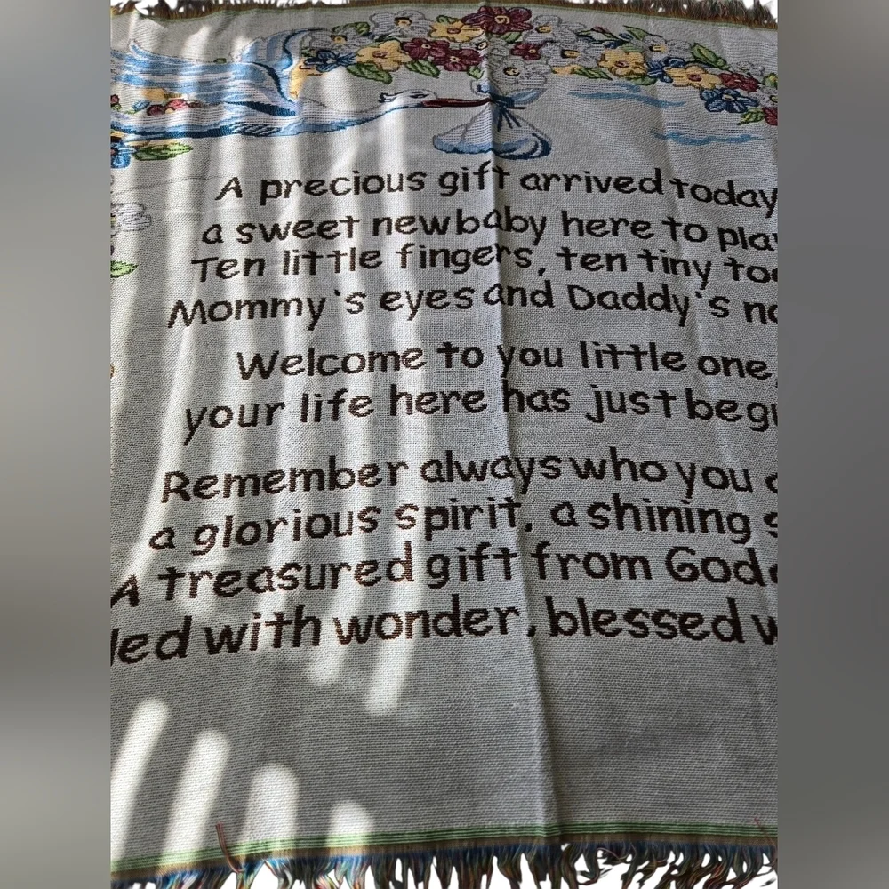 Floral Baby Blanket with Inspirational Message